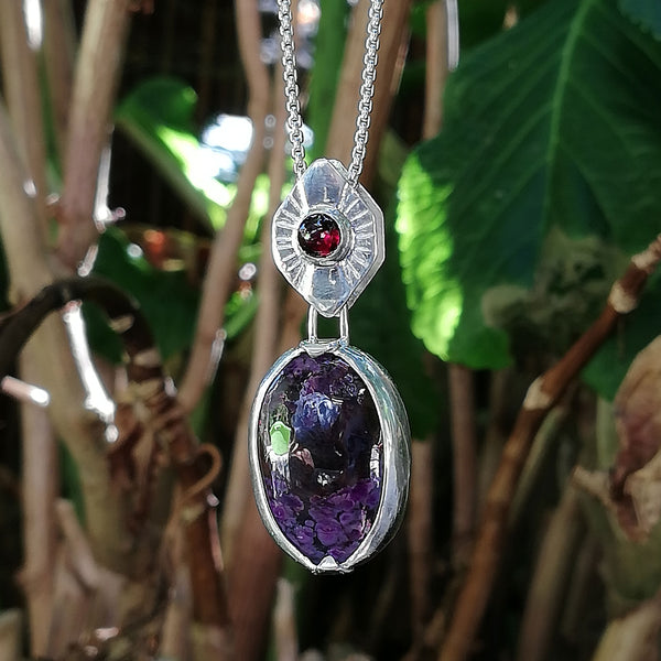 Bohemian Garnet and Sugilite necklace