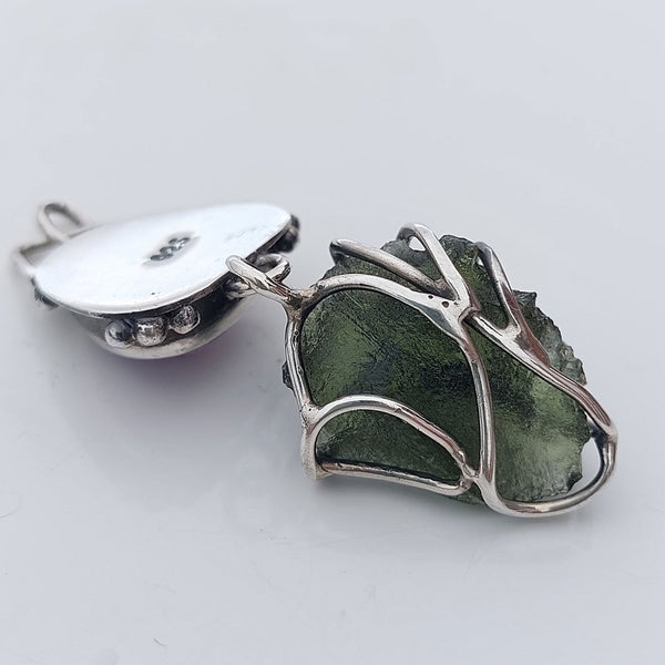 Moldavite and Sugulite pendant