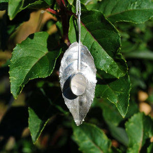Moonstone Fuchsia Leaf Necklace
