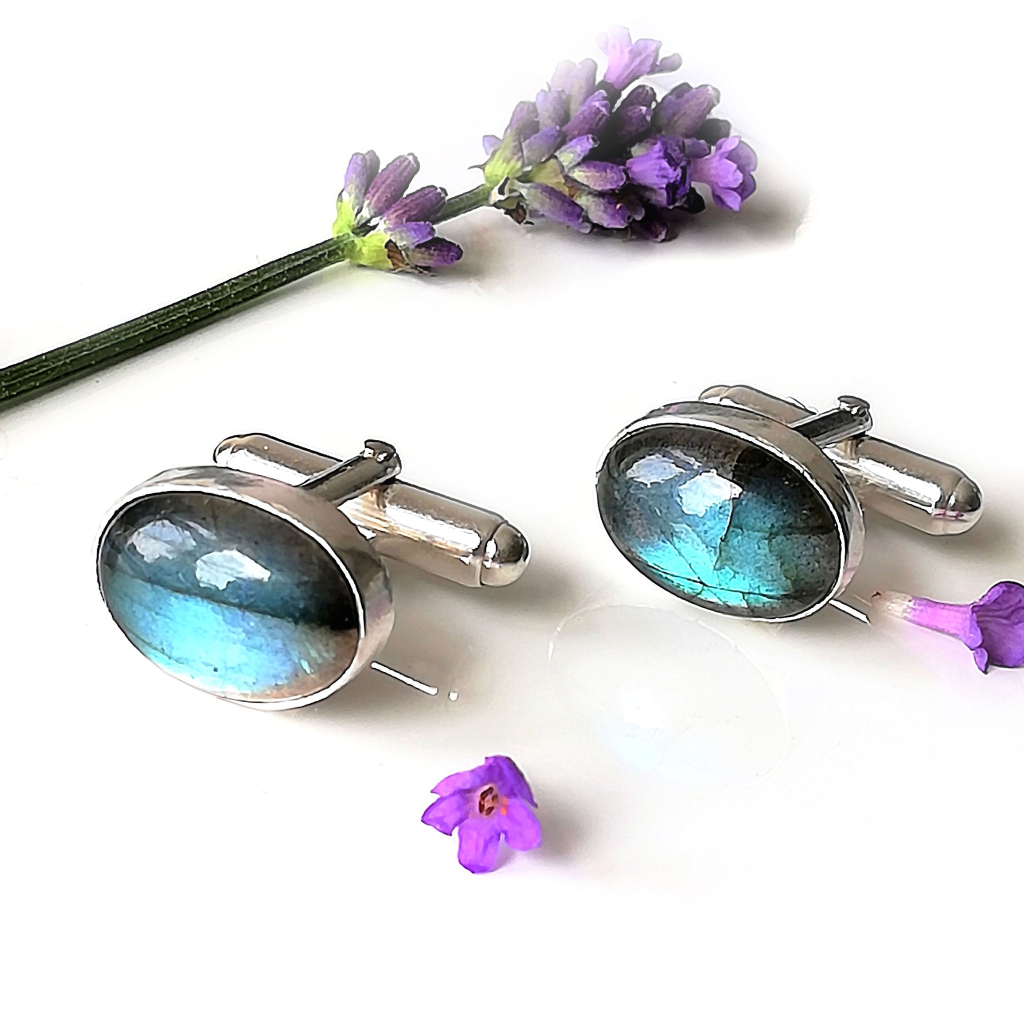 Labradorite cufflinks UK