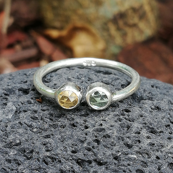 Moldavite ring, Silver 925